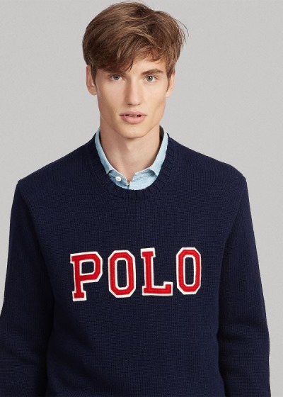 Men's Polo Ralph Lauren Logo Crewneck Sweater | 836741UHR